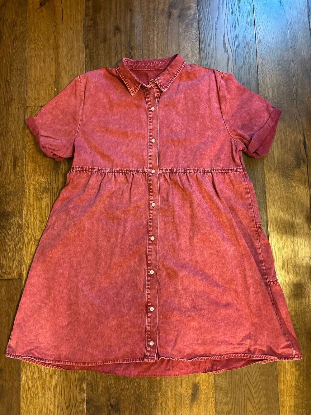 Red Denim western dress XL 14/16 cowgirl shirt dress